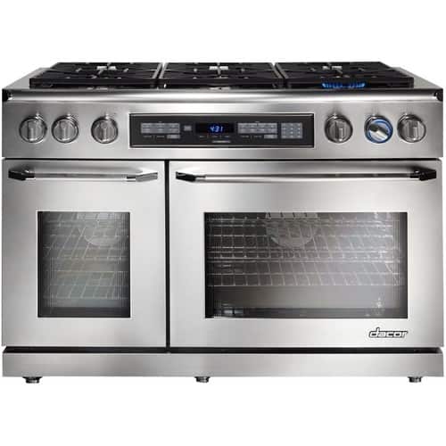 Dacor - Self-Cleaning Freestanding Double Oven Dual Fuel Convection Range - Stainless steel - Front_Standard