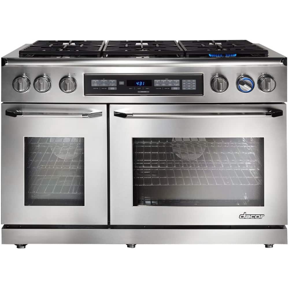 Dacor - Self-Cleaning Freestanding Double Oven Dual Fuel Convection Range - Stainless steel - Front_Zoom