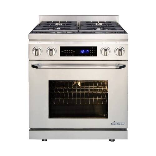 Hotpoint - 3.9 Cu. Ft. Self-Cleaning Freestanding Dual Fuel Convection Range - Stainless steel - Front_Standard