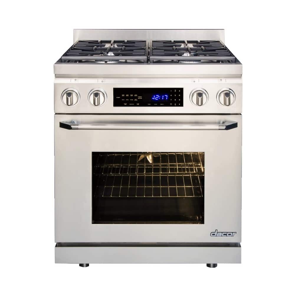Hotpoint - 3.9 Cu. Ft. Self-Cleaning Freestanding Dual Fuel Convection Range - Stainless steel - Front_Zoom