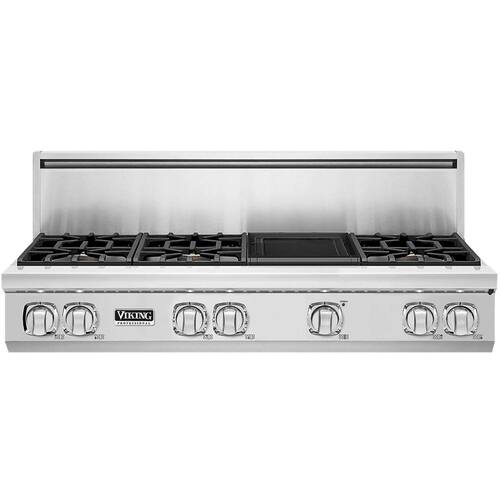 Viking - Professional 7 Series 48" Gas Cooktop - Stainless steel - Front_Standard