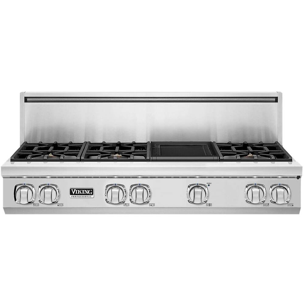 Viking - Professional 7 Series 48" Gas Cooktop - Stainless steel - Front_Zoom