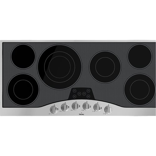 Viking - 44.9" Electric Cooktop - Black/stainless steel - Front_Standard