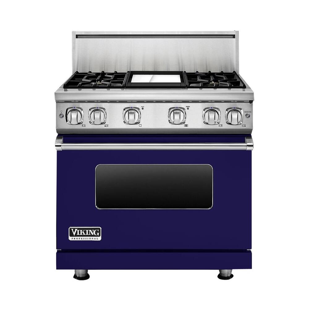 Viking - 5.1 Cu. Ft. Self-Cleaning Freestanding Gas Convection Range - Cobalt blue - Front_Zoom