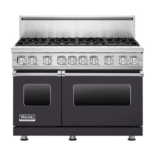 Viking - Freestanding Double Oven Gas Convection Range - Graphite gray - Front_Standard