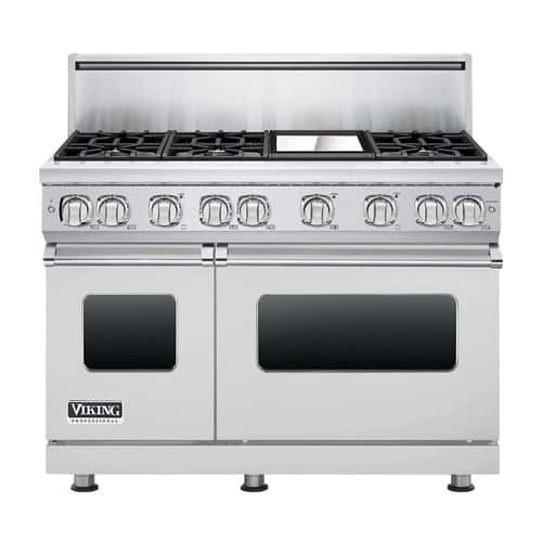 Viking - Freestanding Double Oven Gas Convection Range - Stainless steel - Front_Standard