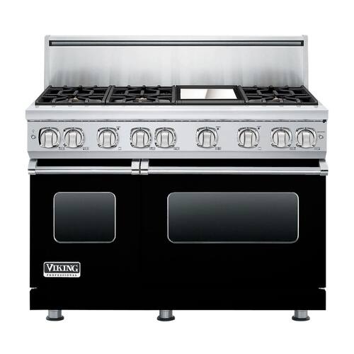 Viking - Freestanding Double Oven Gas Convection Range - Black - Front_Standard