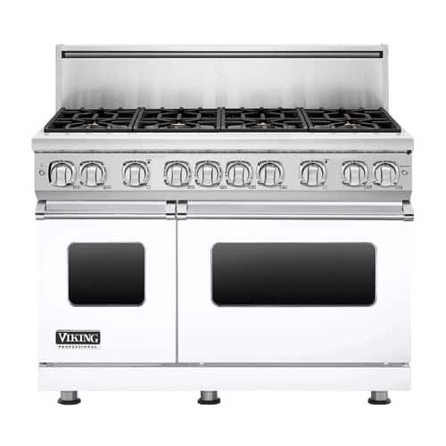Viking - Freestanding Double Oven Gas Convection Range - White - Front_Standard