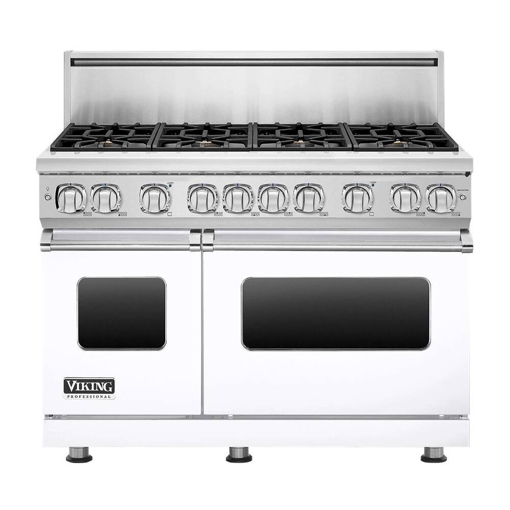 Viking - Freestanding Double Oven Gas Convection Range - White - Front_Zoom