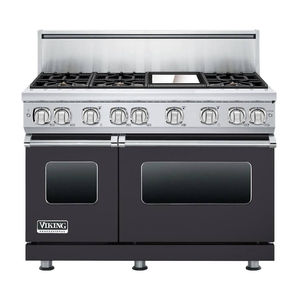 Viking - Freestanding Double Oven Gas Convection Range - Graphite gray - Front_Zoom