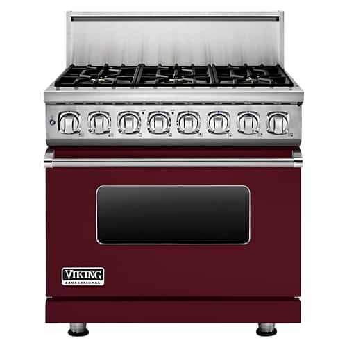 Viking - 7 Series 5.9Cu. Ft. Self-Cleaning Freestanding Dual Fuel Convection Range - Burgundy - Front_Standard
