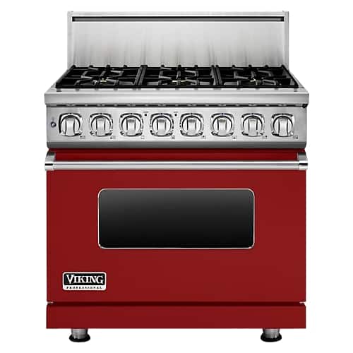 Viking Professional - 7 Series 5.9Cu. Ft. Self-Cleaning Freestanding Dual Fuel Convection Range - Apple Red - Front_Standard