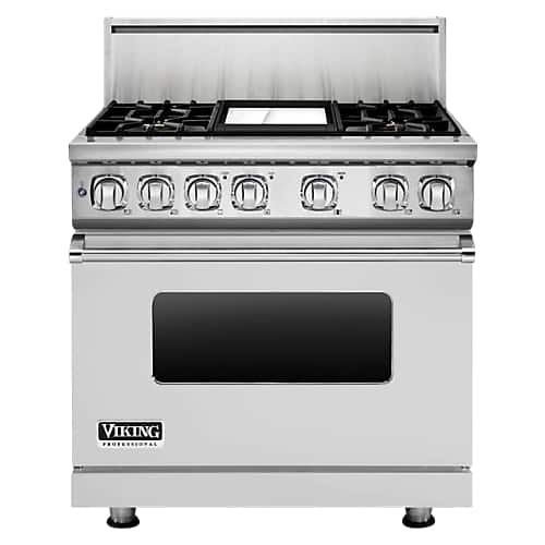 Viking - Professional 7 Series 5.6Cu. Ft. Self-Cleaning Freestanding Dual Fuel Convection Range - Stainless steel - Front_Standard