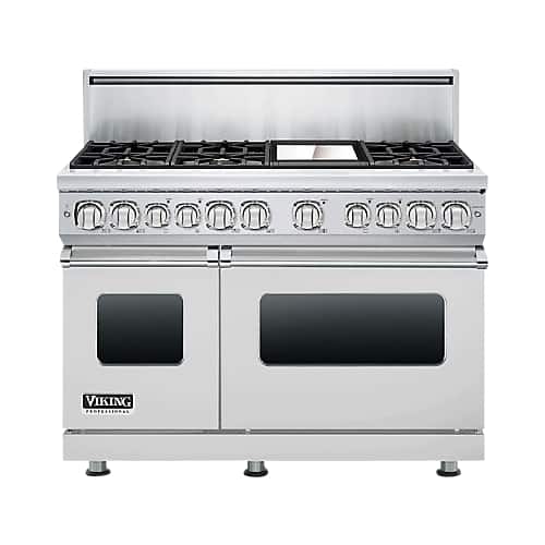 Viking - Professional 7 Series 6.3 Cu. Ft. Self-Cleaning Freestanding Double Oven Dual Fuel Convection Range - Stainless Steel - Front_Standard