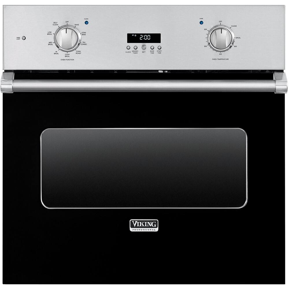 Viking - Professional 5 Series 29.9" Built-In Single Electric Convection Wall Oven - Black - Front_Zoom