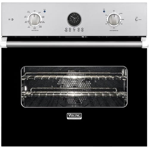 Viking - Professional 5 Series 26.5" Built-In Single Electric Convection Wall Oven - Black - Front_Standard