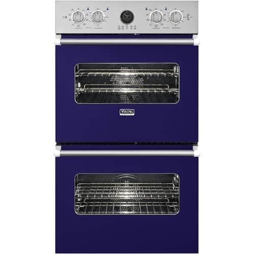Viking - Professional 5 Series 26.5" Built-In Double Electric Convection Wall Oven - Cobalt blue - Front_Standard