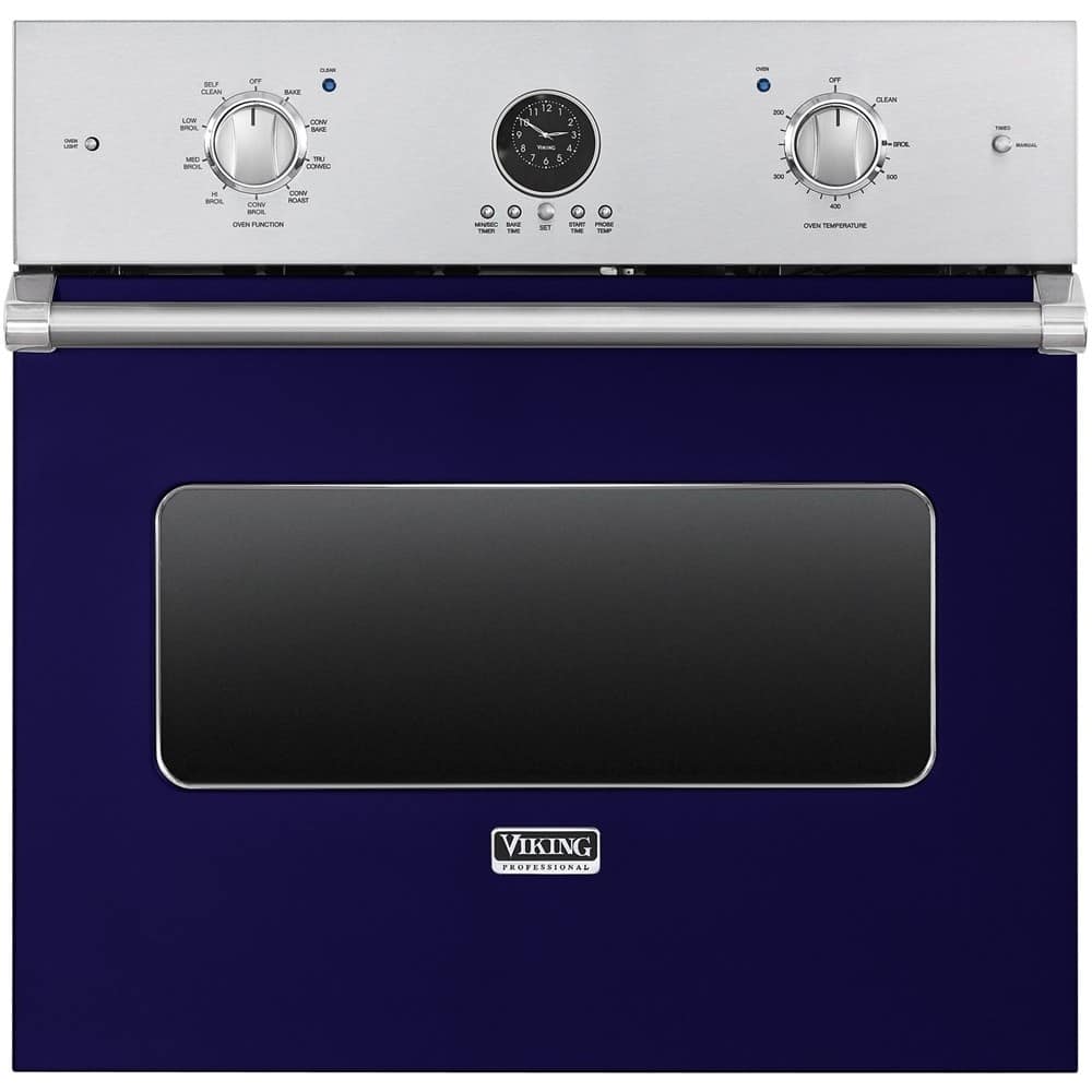 Viking - Professional 5 Series 29.5" Built-In Single Electric Convection Wall Oven - Cobalt blue - Front_Zoom