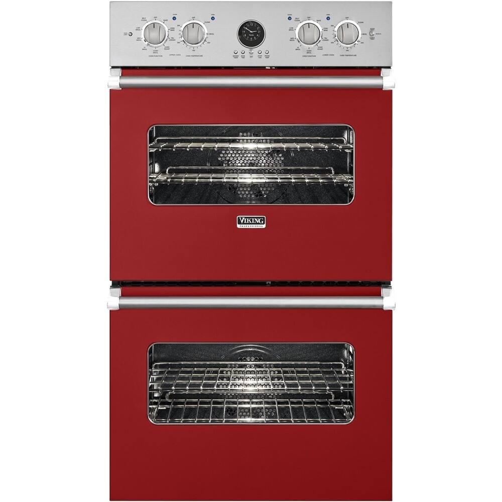 Viking - Professional 5 Series 29.5" Built-In Double Electric Convection Wall Oven - Apple red - Front_Zoom