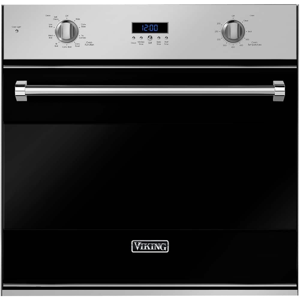Viking - 3 Series 29.8" Built-In Single Electric Convection Wall Oven - Black - Front_Zoom