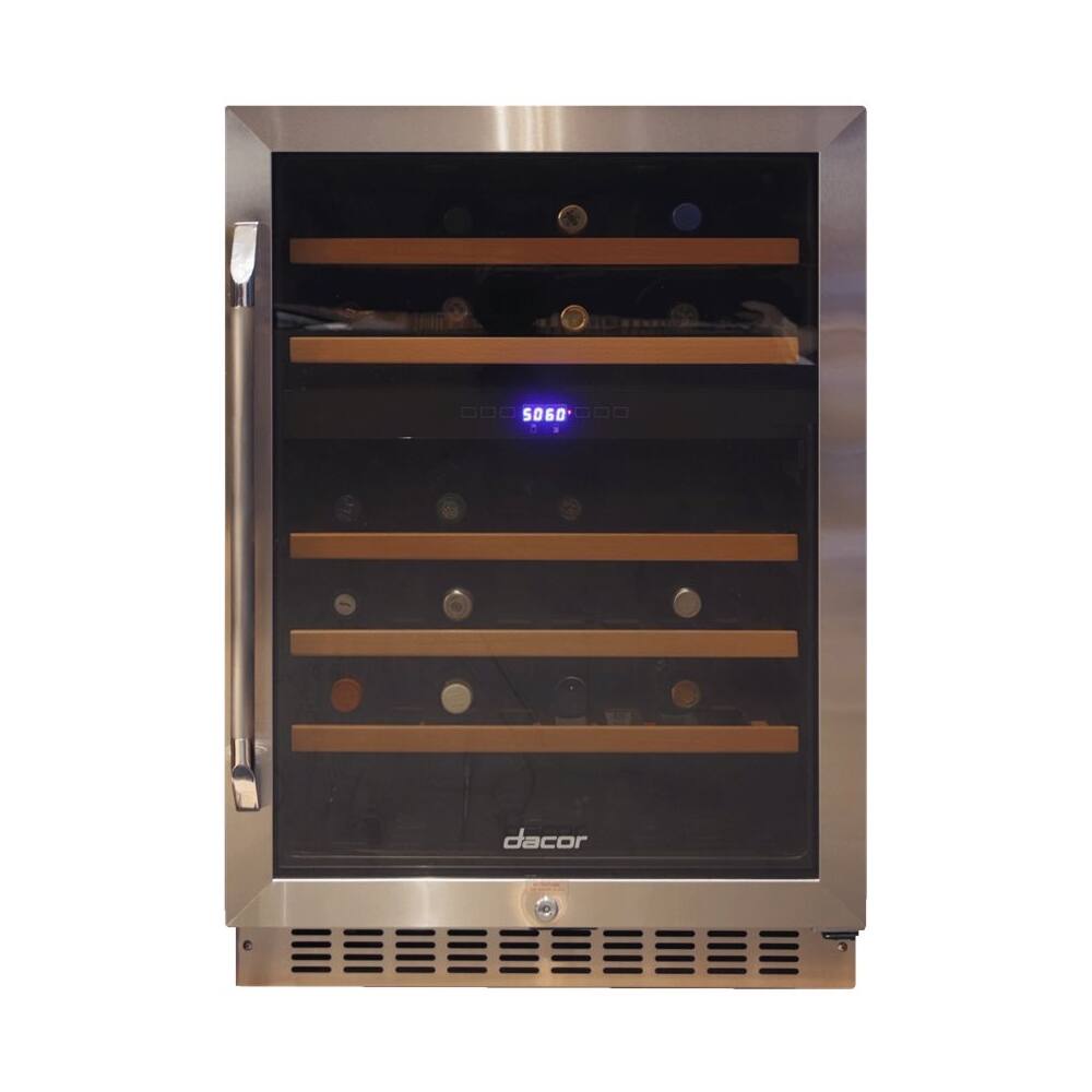 Dacor - Renaissance 46-Bottle Built-In Wine Cooler - Silver - Front_Zoom