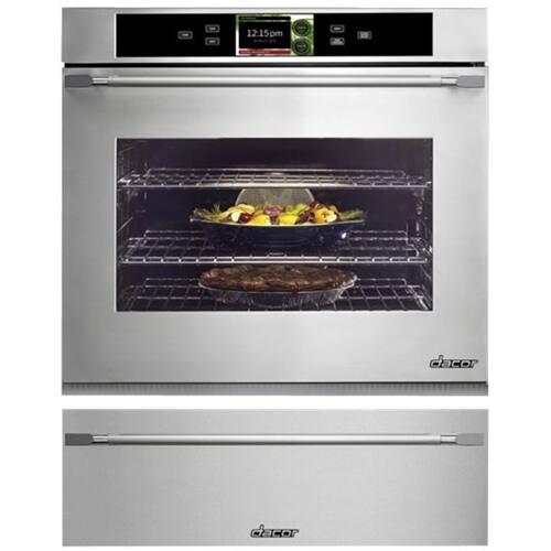Dacor - Discovery IQ 29.9" Built-In Single Electric Convection Wall Oven - Black glass - Alt_View_Standard_1
