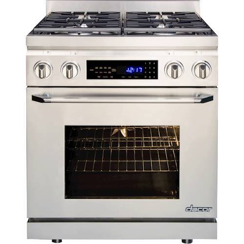 Dacor - 9" high Range Backguard for Distinctive 30" Dual-Fuel Range - Stainless Steel - Front_Standard