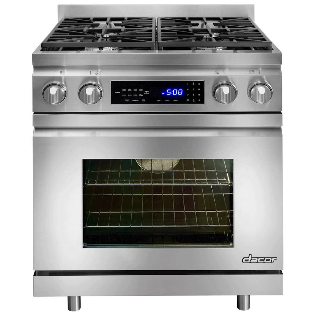 Dacor - 9" high Range Backguard for Distinctive 30" Dual-Fuel Range - Stainless Steel - Alt_View_Standard_2