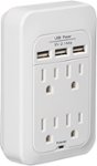 Dynex - 4-Outlet 3-USB-Port Power Hub with Surge Protection - Multi