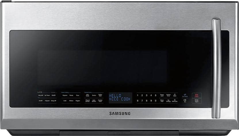 Samsung - 2.1 cu. ft. Over the Range Microwave - Fingerprint Resistant Stainless Steel - Front_Standard