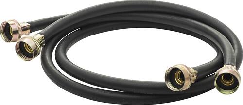 Smart Choice - 4' Rubber Washer Hose (2-Pack) Required for Hook-Up - Black - Alt_View_Standard_12
