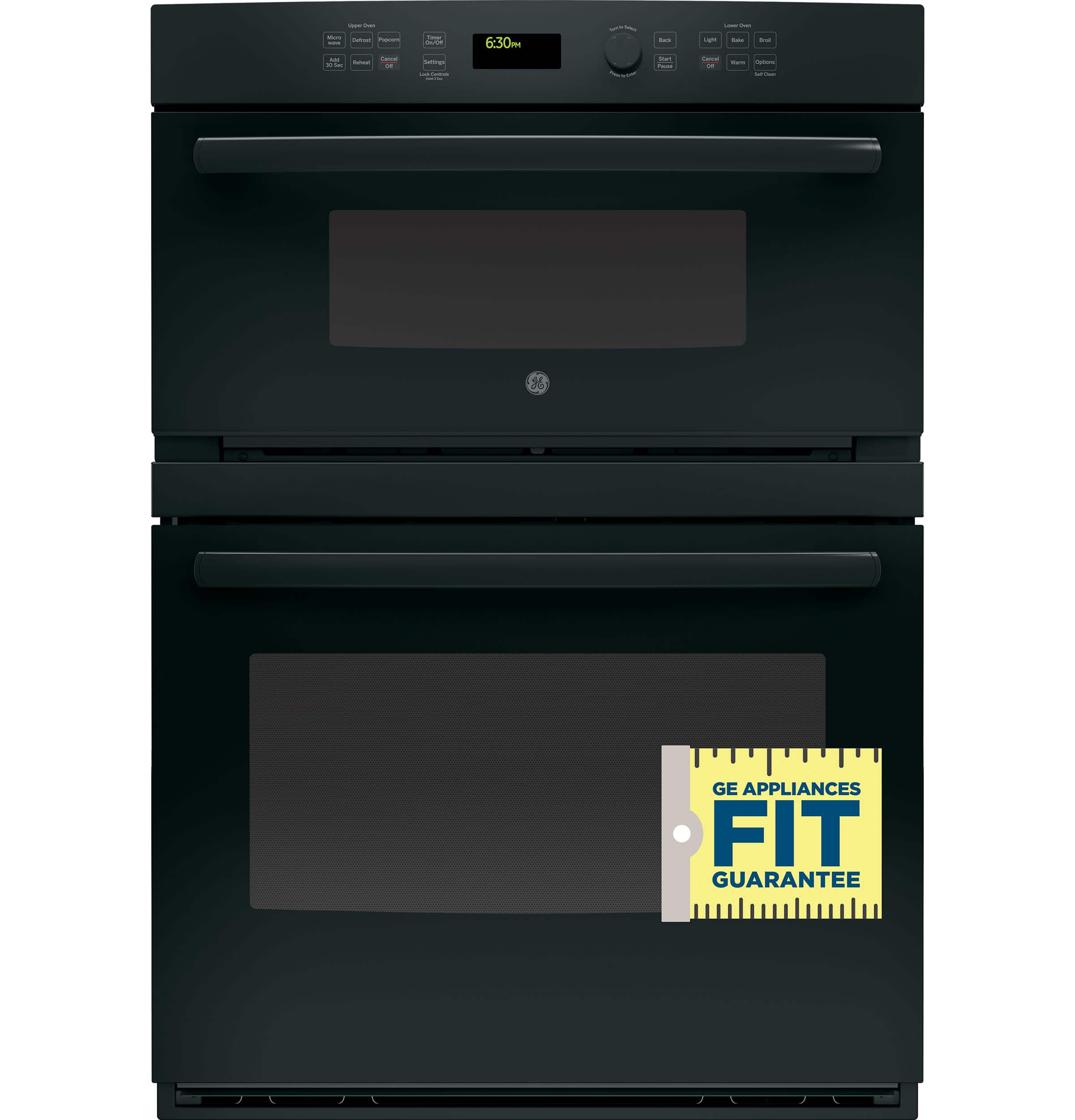 GE - 30" Single Electric Wall Oven with Built-In Microwave - Black on Black - Alt_View_Standard_15