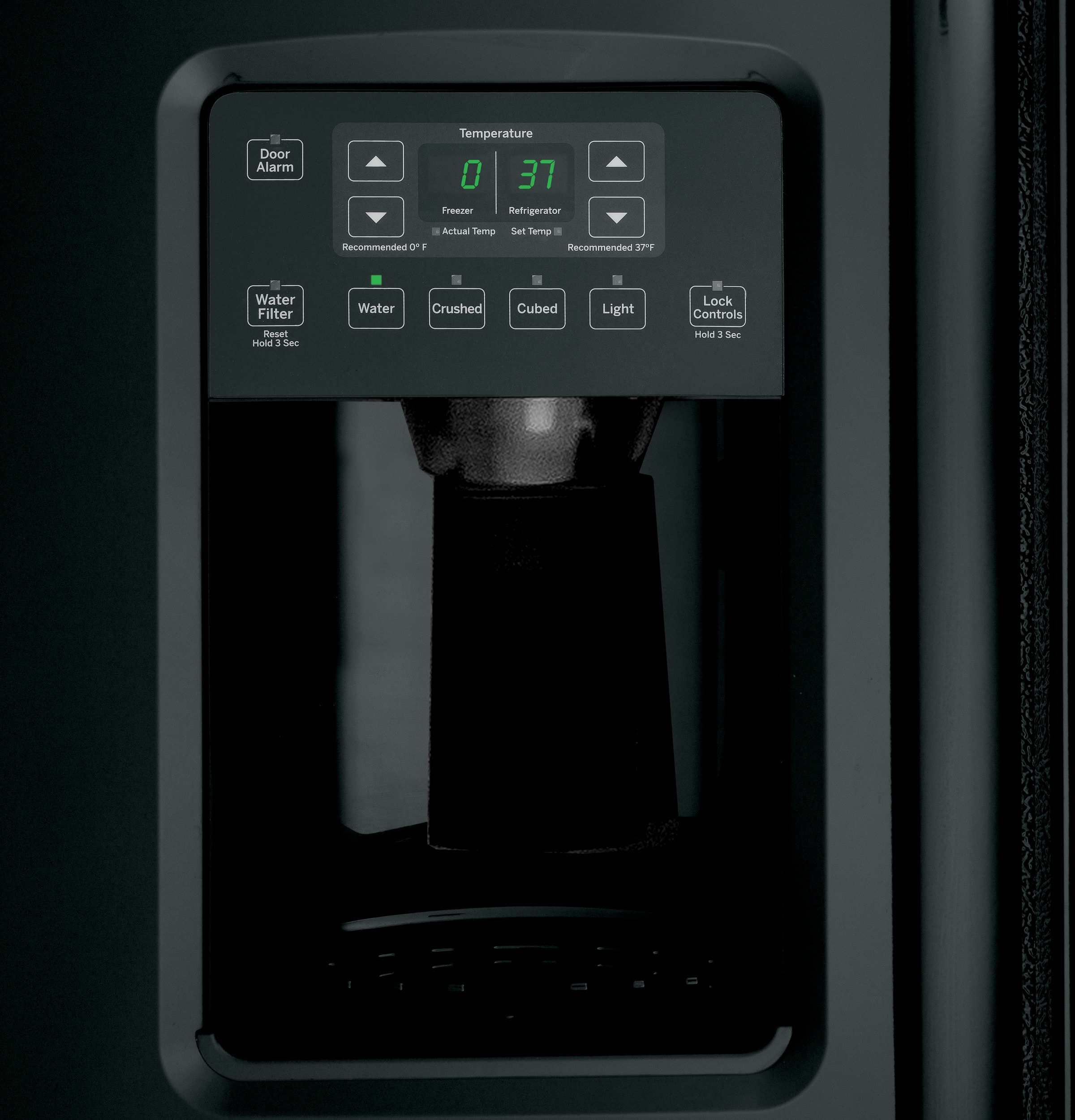 GE - 25.4 Cu. Ft. Side-by-Side Refrigerator - High-Gloss Black - Alt_View_Standard_16