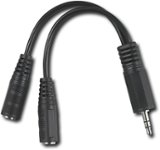 Dynex - Dual Mini Headphone Jack Adapter - Black