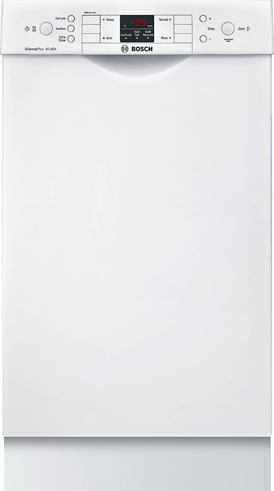 Bosch - 300 Series 18" Front Control Tall Tub Built-In Dishwasher with Stainless-Steel Tub - White - Front_Zoom