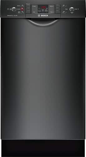 Bosch - 300 Series 18" Front Control Tall Tub Built-In Dishwasher with Stainless-Steel Tub - Black - Front_Standard