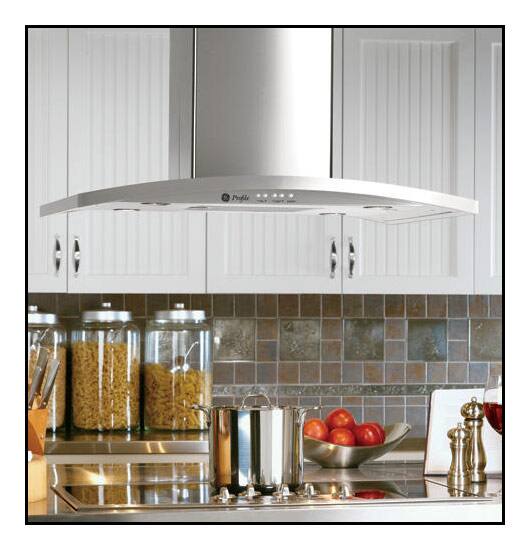 GE - Profile Designer 36" Convertible Range Hood - Stainless steel - Front_Standard