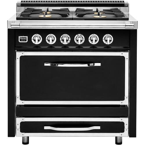 Viking - 3.8 Cu. Ft. Freestanding Gas Convection Range - Graphite black - Front_Standard