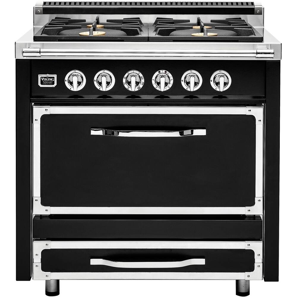 Viking - 3.8 Cu. Ft. Freestanding Dual Fuel Convection Range - Graphite black - Front_Zoom