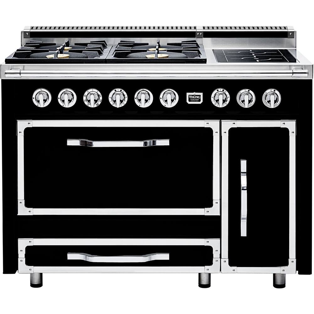 Viking - 6.2 Cu. Ft. Freestanding Double Oven Gas Convection Range - Graphite black - Front_Zoom