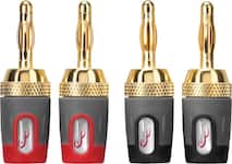 Rocketfish - Speaker Cable Banana Plugs (4-Pack) - Red/Black