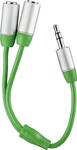 Dynex - 6" 3.5mm Splitter Cable - Green