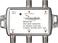 Rocketfish - Bidirectional Mini Drop Amplifier - Silver