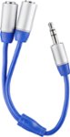 Dynex - 6" 3.5mm Splitter Cable - Blue