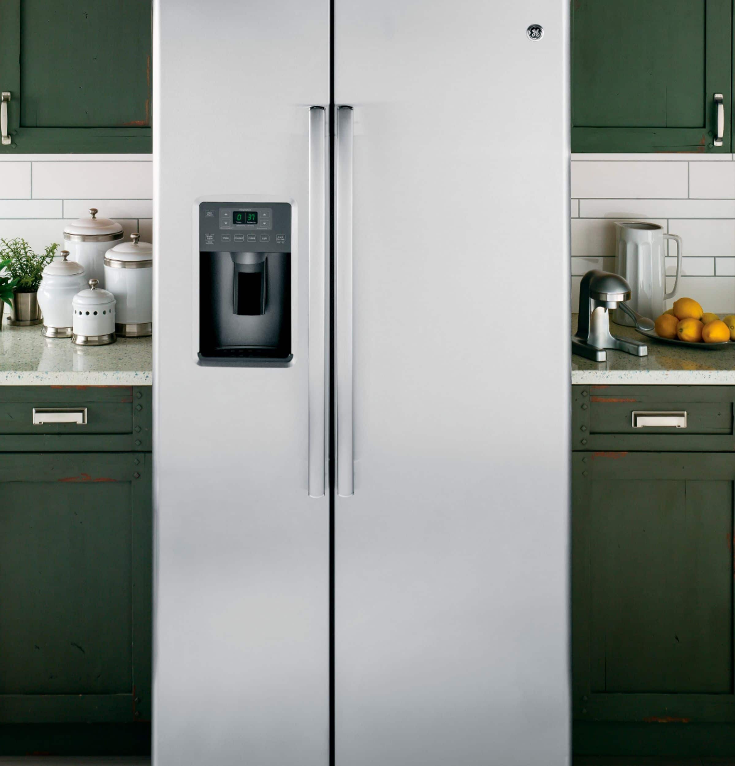 GE - 25.4 Cu. Ft. Side-by-Side Refrigerator with Thru-the-Door Ice and Water - Stainless steel - Alt_View_Standard_14