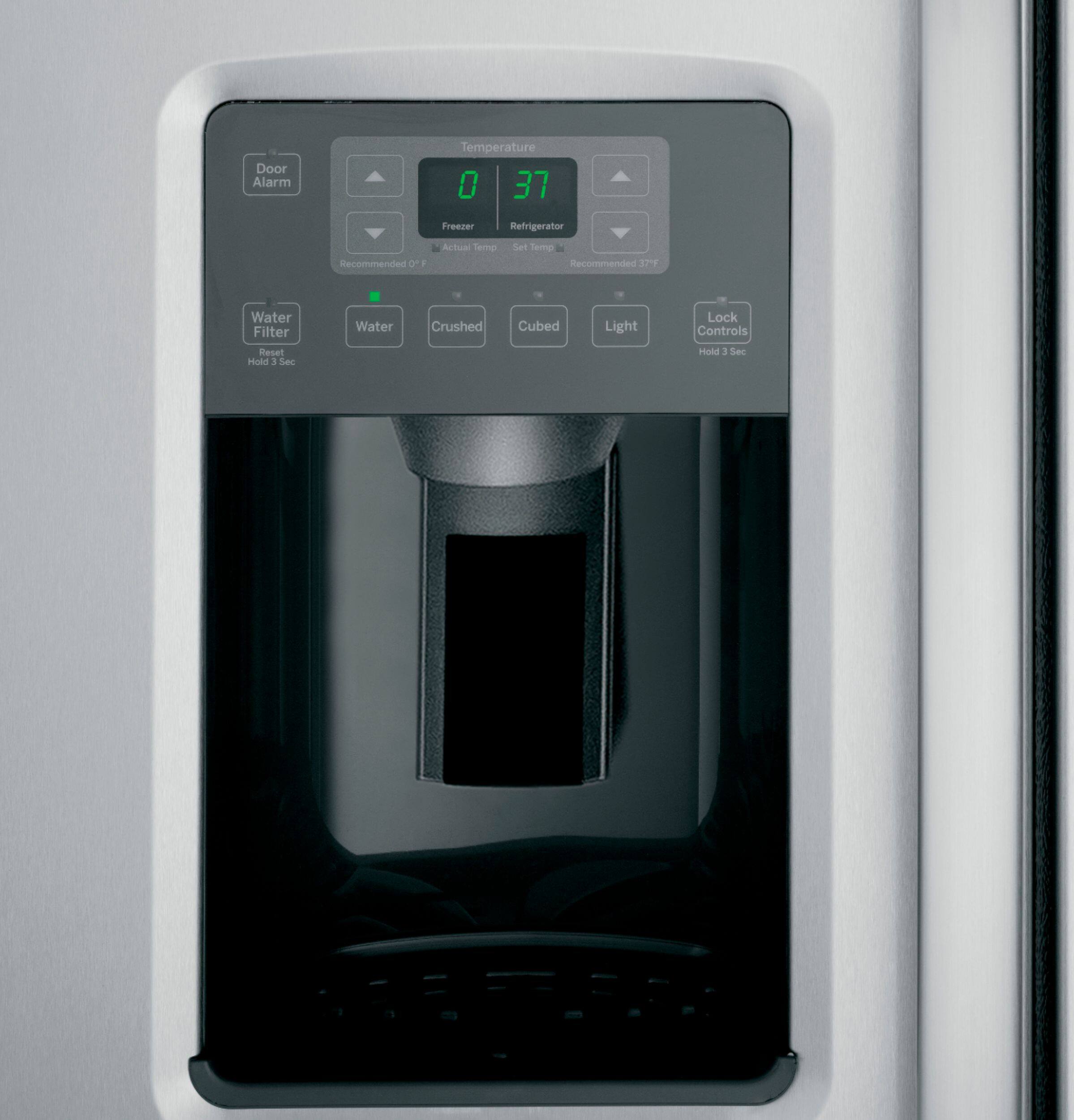 GE - 25.4 Cu. Ft. Side-by-Side Refrigerator with Thru-the-Door Ice and Water - Stainless steel - Alt_View_Standard_4
