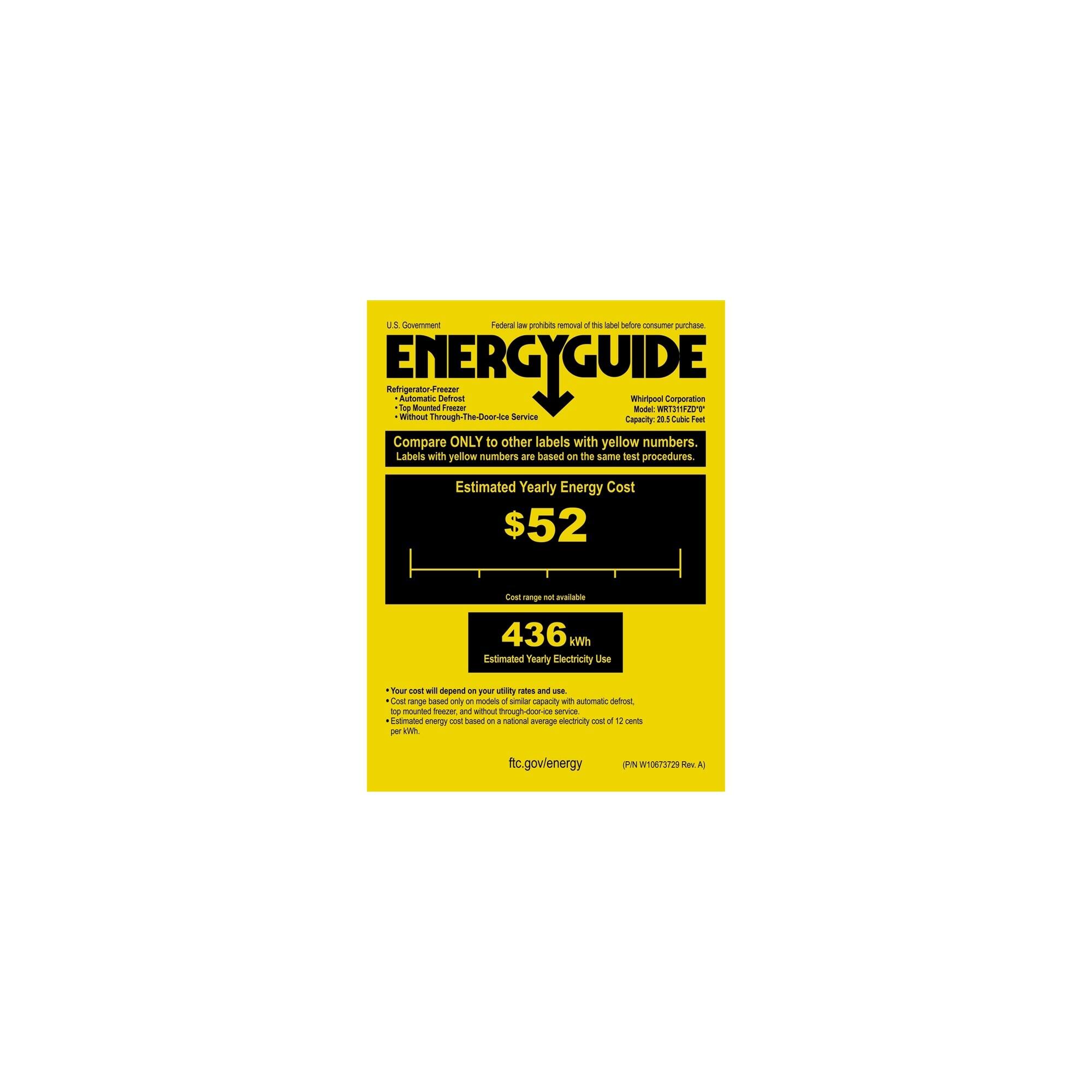Whirlpool - 20.5 Cu. Ft. Top-Freezer Refrigerator - Biscuit - Energy_Guide