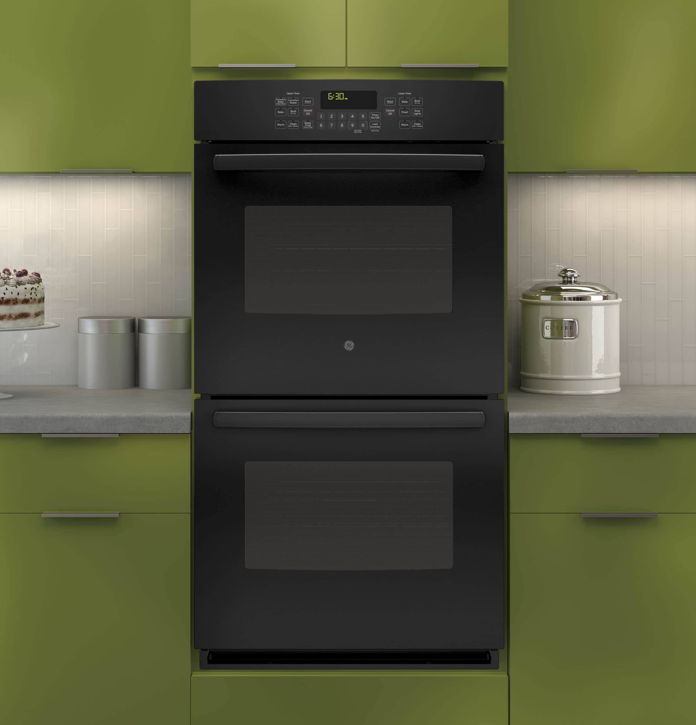GE 27" BuiltIn Double Electric Convection Wall Oven Black at
