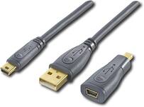 Rocketfish - 6' USB Mini B Cable with 5-to-4 Pin Adapter - Multi