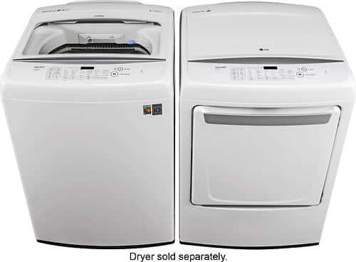 LG - 4.5 Cu. Ft. 8-Cycle High-Efficiency Top-Loading Washer - White At ...